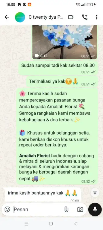 Testimonial krans bunga PANDEGLANG